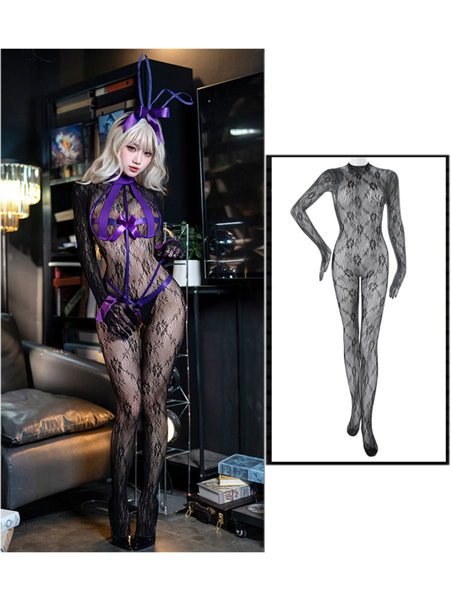 Strappy Bunny Harness & Lace Bodystocking Set - NiteBond